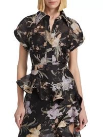 Shop Zimmermann Eden Floral Linen amp Silk Blouse at Saks Fifth Avenue