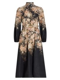 Shop Zimmermann Floral Linen Midi-Dress at Saks Fifth Avenue