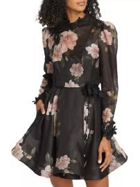 Shop Zimmermann Floral Linen-Silk Fit Flare Minidress at Saks Fifth Avenue