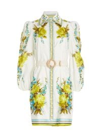 Shop Zimmermann Halcyon Belted Linen Mini Shirtdress at Saks Fifth Avenue