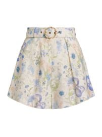 Shop Zimmermann Natura Linen Floral Belted Shorts at Saks Fifth Avenue