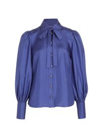 Shop Zimmermann Natura Silk Tie-Neck Blouse at Saks Fifth Avenue