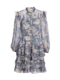 Shop Zimmermann Tiered Metallic Floral Minidress at Saks Fifth Avenue