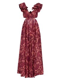 Shop Zimmermann Tiggy Silk Shoulder Frill Maxi Dress at Saks Fifth Avenue