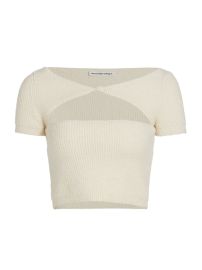 Shop alexanderwangt Boucle Cut-Out Crop Top at Saks Fifth Avenue