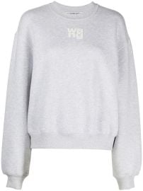 Shop alexanderwangt Brushed Cotton Terry Logo Sweatshirt at Saks Fifth Avenue