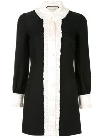 Shop black amp white Gucci Pre-Owned ruffled mini dress with Express Delivery - at Farfetch