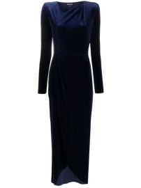 Shop blue Giorgio Armani velvet look evening dress with Express Delivery - at Farfetch