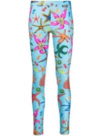 Shop blue Versace starfish-print leggings with Express Delivery - at Farfetch