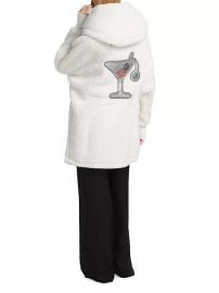 Shop by JILL MARTIN The Best Lounger In The World Embellished Martini Glass Sherpa Hooded Jacket at Saks Fifth Avenue