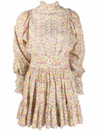 Shop byTiMo floral-print slub mini dress with Express Delivery - at Farfetch