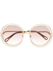 Shop gold ChloxE9 Eyewear Carlina Chain sunglasses with Express Delivery - at Farfetch