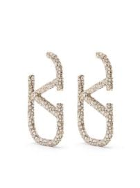 Shop gold Valentino Garavani rhinestone-embellished VLOGO earrings with Express Delivery - at Farfetch