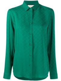 Shop green Gucci GG jacquard shirt with Express Delivery - at Farfetch