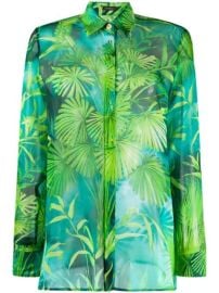 Shop green Versace jungle print silk shirt with Express Delivery - at Farfetch