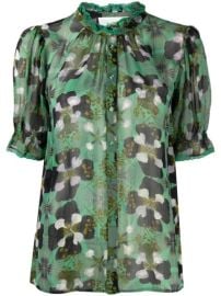 Shop green amp blue BaampSh Havana frilled floral-print shirt with Express Delivery - at Farfetch