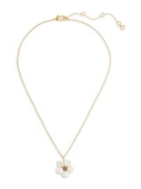 Shop kate spade new york Goldtone amp Freshwater Pearl Flower Pendant Necklace at Saks Fifth Avenue