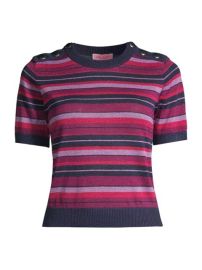 Shop kate spade new york Striped Short-Sleeve Sweater at Saks Fifth Avenue