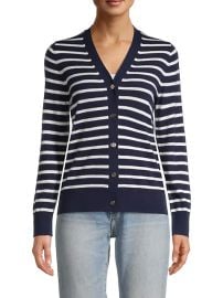 Shop kate spade new york Striped V-Neck Cardigan at Saks Fifth Avenue