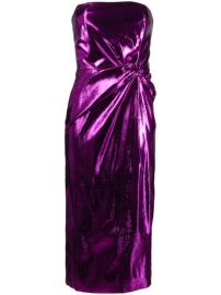 Shop pink 16Arlington Himwari metallic strapless midi dress with Express Delivery - at Farfetch