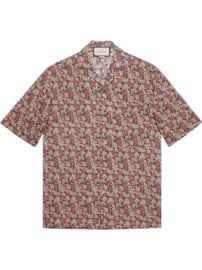 Shop pink Gucci Liberty floral bowling shirt with Express Delivery - at Farfetch