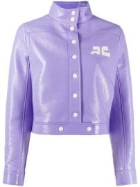 Shop purple CourrxE8ges logo chest jacket with Express Delivery - at Farfetch