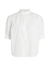 Shop rag  bone Jordan Mockneck Button-Down Top at Saks Fifth Avenue