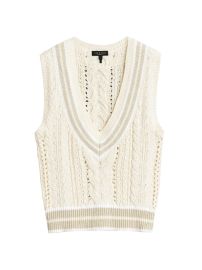 Shop rag bone Brandi Stripe Cable-Knit Slim Vest at Saks Fifth Avenue