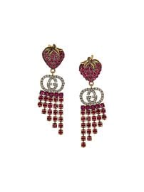 Shop red Gucci strawberry drop earrings with Express Delivery - at Farfetch