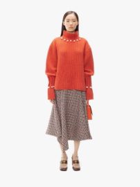 Shop red amp neutral JW Anderson seamed spiral skirt with Express Delivery - at Farfetch