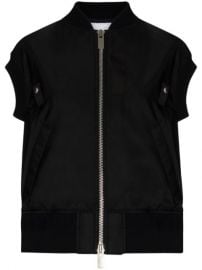 Shop sacai short-sleeve shell bomber jacket with Express Delivery - at Farfetch