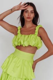 Shop the Sozo Bubble Crop Top Lime Selfie Leslie at Selfie Leslie