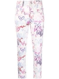 Shop white amp pink Isabel Marant graffiti heart-print jeans with Express Delivery - at Farfetch