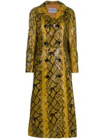 Shop yellow amp brown STAND STUDIO snake print double-breasted coat with Express Delivery - at Farfetch