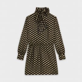 Short Dress with Lavalliere Tie Bow Collar by Celine at Celine