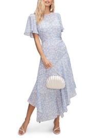 Short Flutter Sleeve Assymetric Maxi Dress by ASTR The Label at Nordstrom Rack