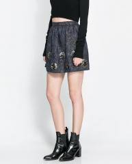 Short Jacquard Skirt at Zara