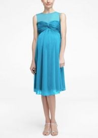 Short Mesh Maternity Dress with Illusion Neckline at David's Bridal