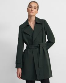 Short Oaklane Trench Coat in Crepe at Theory