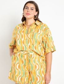 Short Sleeve Button Down Top  Women39s Plus Size Tops at ELOQUII