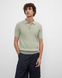 Short Sleeve Cable Polo at Club Monaco