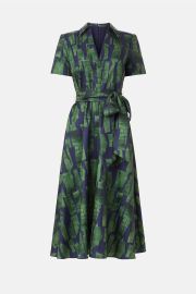 Short Sleeve Collar Full Skirt Day Dress by Badgley Mischka Rent the Runway at Rent the Runway