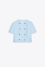 Short Sleeve Double Breasted Blazer at Zara