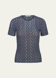 Short-Sleeve Floral Smocked Top at Bergdorf Goodman