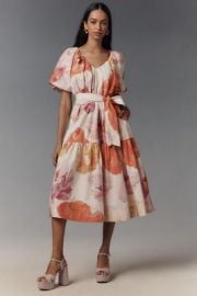 Short Sleeve Midi Tent Dress at Anthropologie