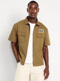 Short-Sleeve Moto Zip Shirt Old Navy at Old Navy