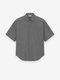 Short Sleeve Oxford Shirt in Melange Titanium Fear of God ETERNAL Collection Fear of God at Fear of God