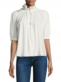 Short Sleeve Poplin Top by Rebecca Taylor at Saks Fifth Avenue