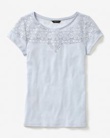 Short Sleeve Rib T-Shirt With Lace at RW&CO.