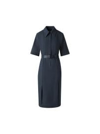 Short Sleeve Shirt Dress in Cotton Denim Akris Inc at Akris